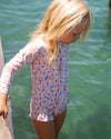Walnut Baby Liberty Pippie Long Sleeve Swimsuit - Ocean Treasure