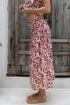 Humidity Lifestyle Eden Rouched Skirt - Brick Print (HS24316)