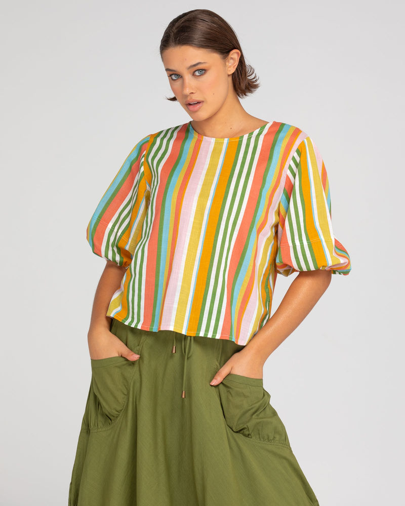 Boom Shankar Ava Top - Ailana Stripe