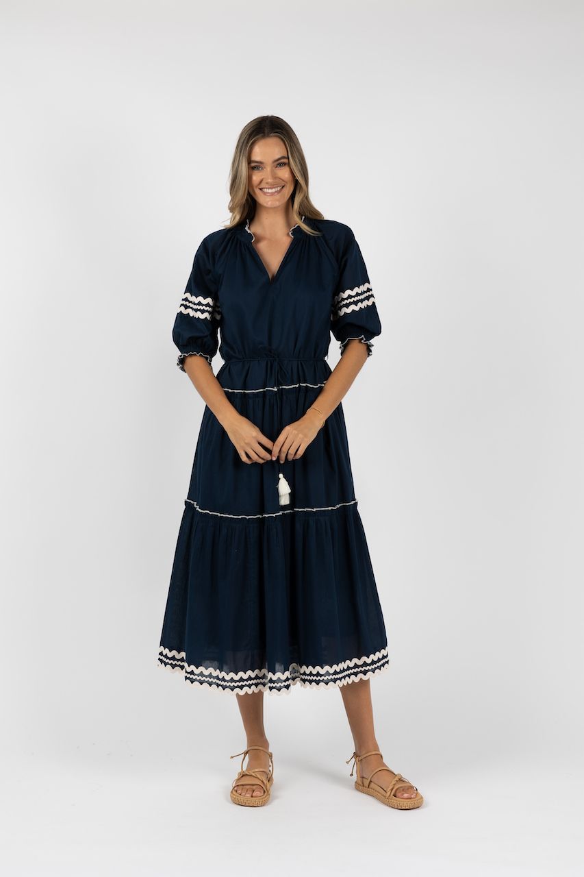 Humidity Lifestyle Ziggy Maxi Dress - Navy