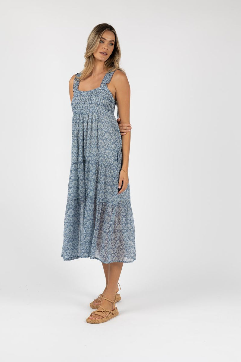 Humidity Lifestyle Vacay Aries Dress - Blue Print