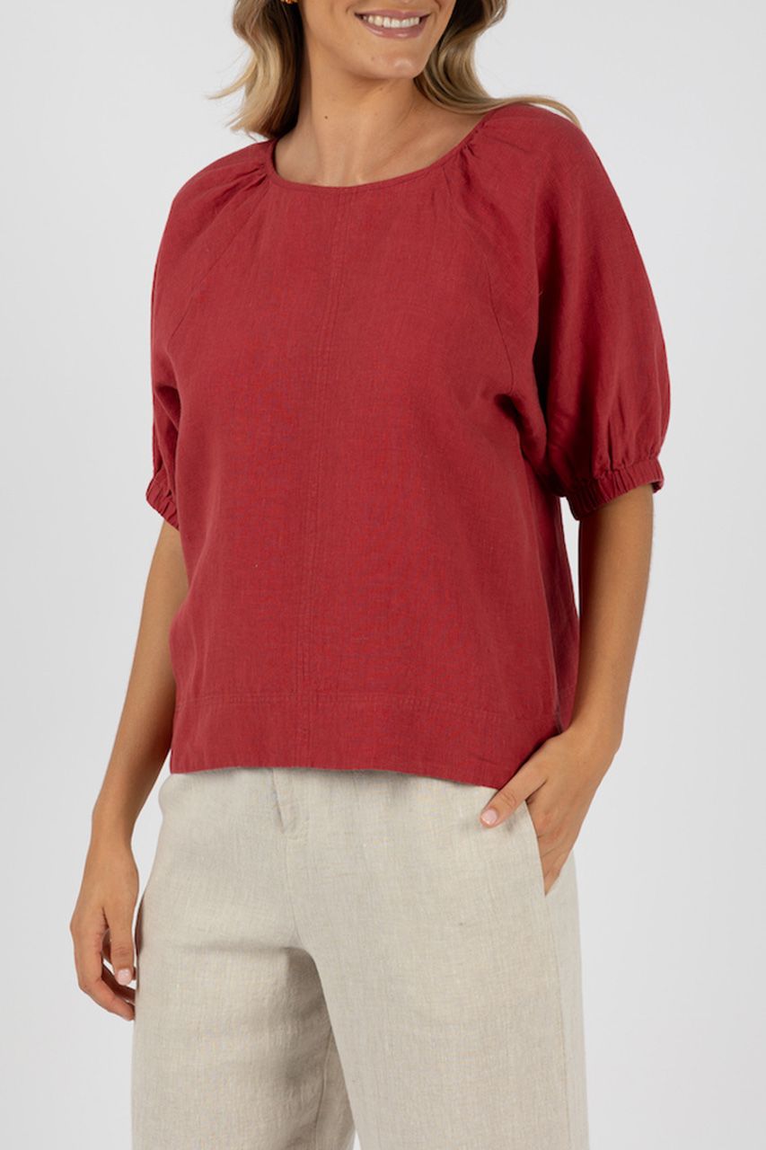 Humidity Lifestyle Lagoon Blouse - Brick (HS24203)