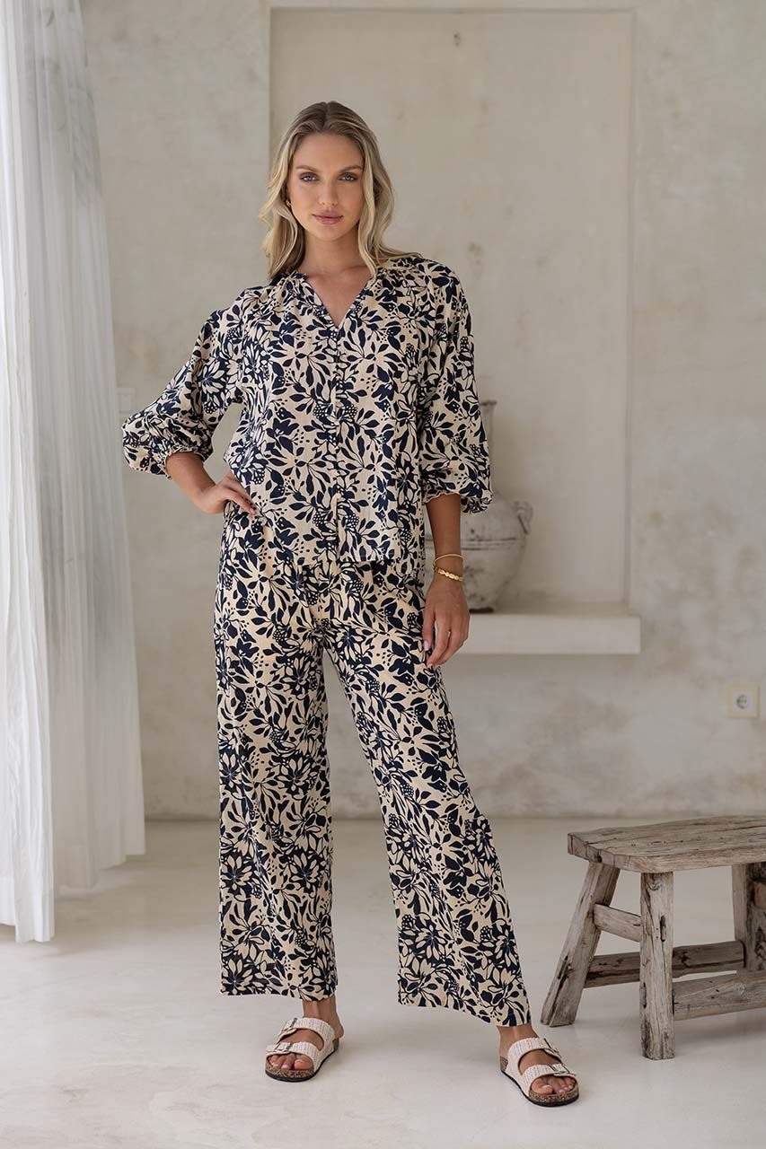 Humidity Lifestyle Eden Pant - Navy Print (HS24318)