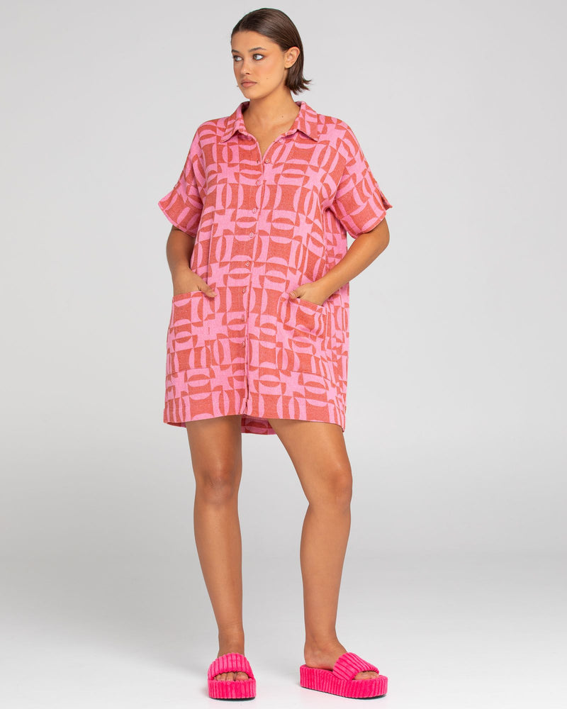 Boom Shankar Cabana Shirt Dress - MIna