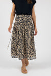 Humidity Lifestyle Eden Rouched Skirt - Navy Print (HS24316)