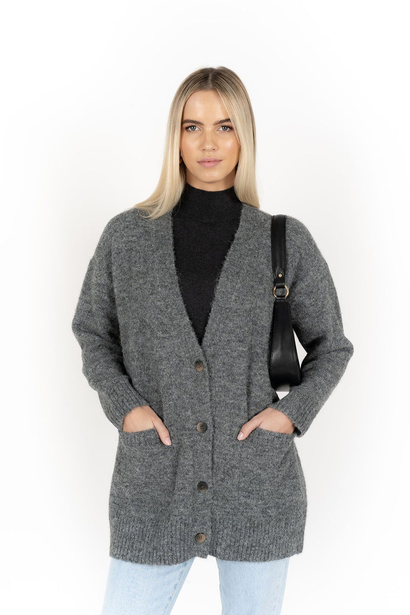 Humidity Lifestyle Latitude Cardi - Charcoal
