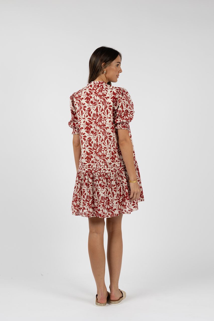 Humidity Lifestyle Eden Shift Dress - Brick Print (HS24312)