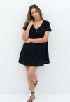 The Shanty Cruz Dress - Black (55% Linen/45% Viscose)