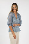 Humidity Lifestyle Portafino Aries Blouse - Blue Print