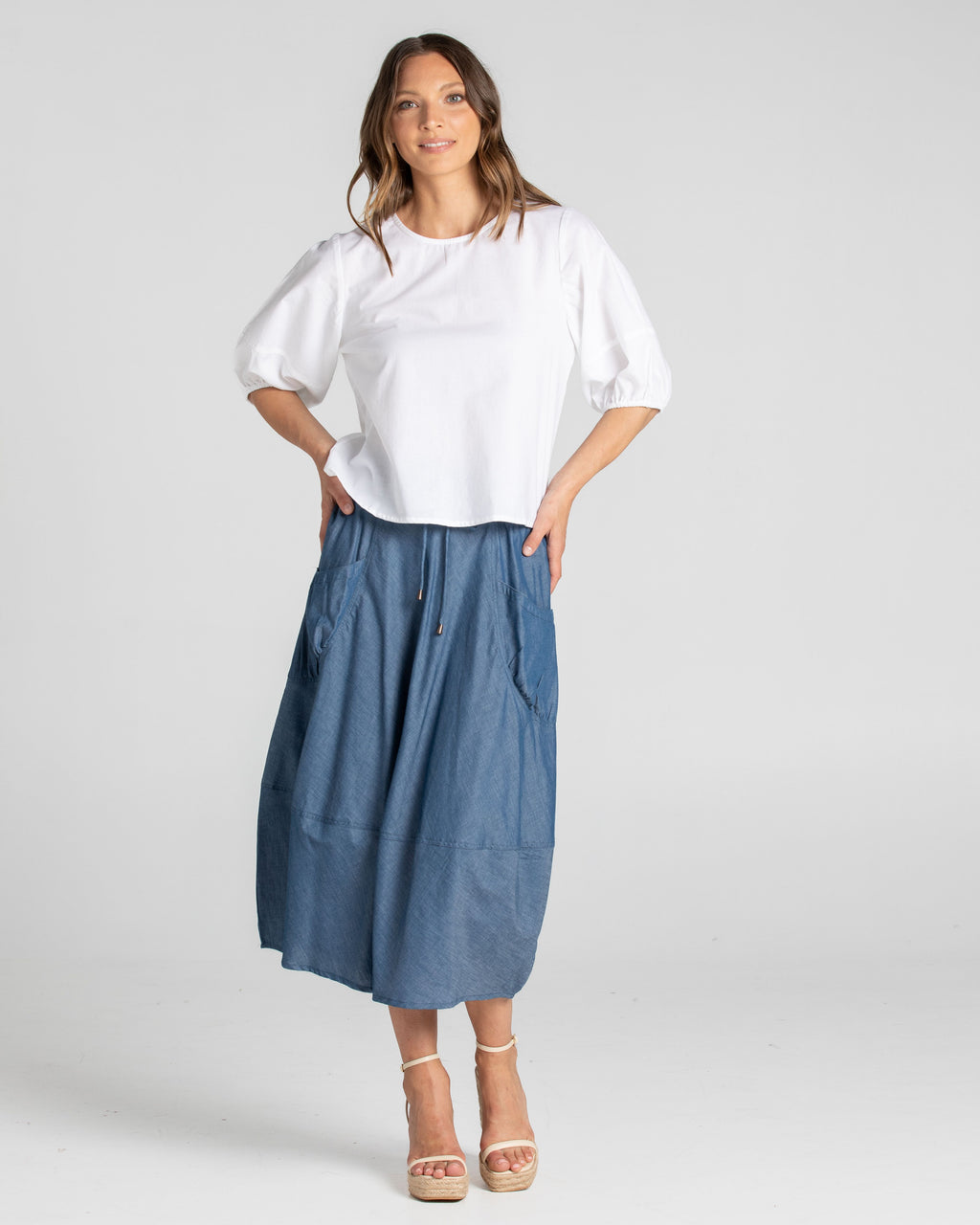 Boom Shankar Guru Skirt - Blue Chambray