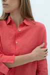 Humidity Lifestyle Empire Linen Shirt - Poppy (HS23116)