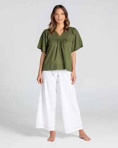 Humidity Lifestyle Papillon Skivvy - Moss/Cream