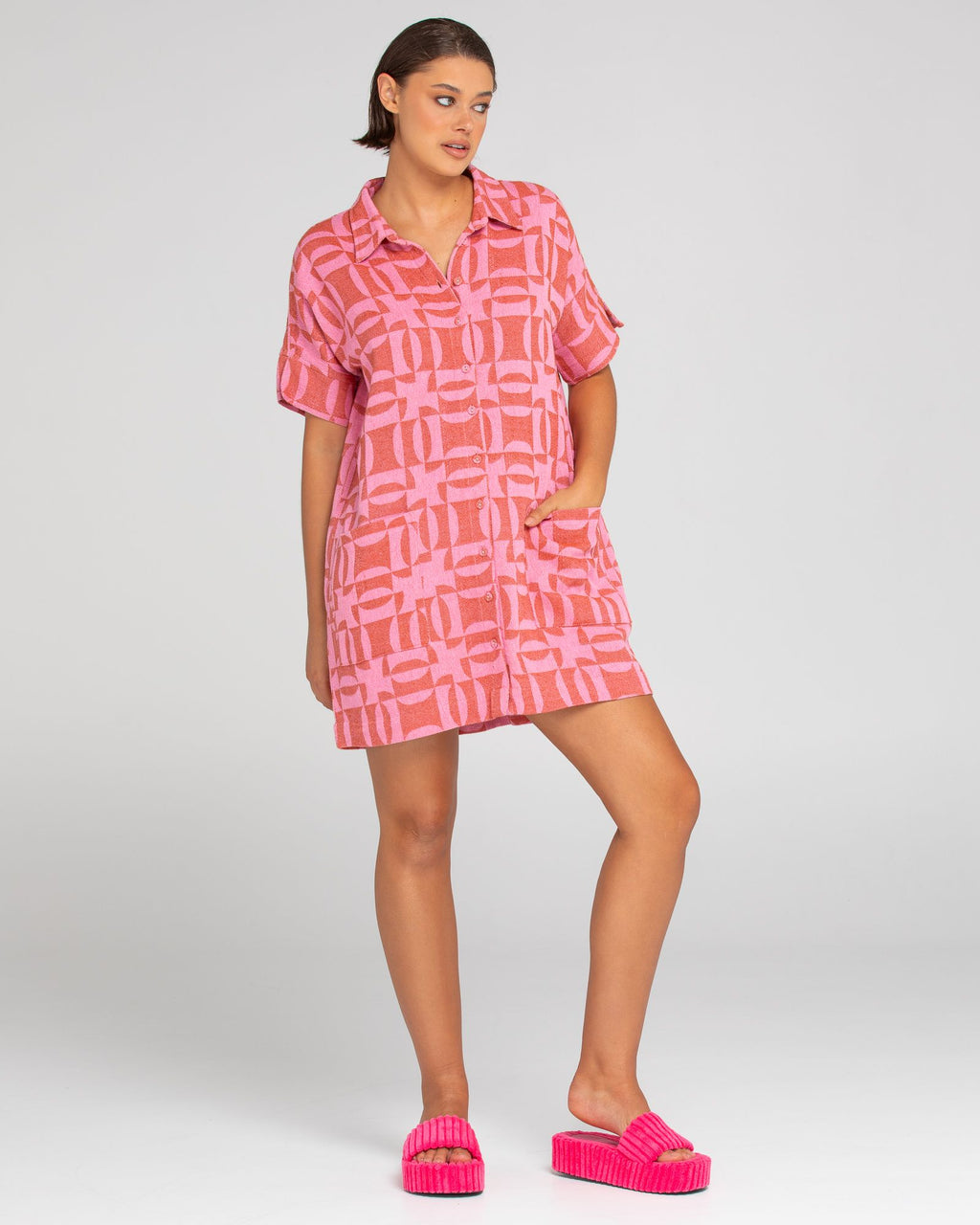 Boom Shankar Cabana Shirt Dress - MIna