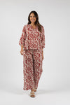 Humidity Lifestyle Eden Pant - Brick Print (HS24318)