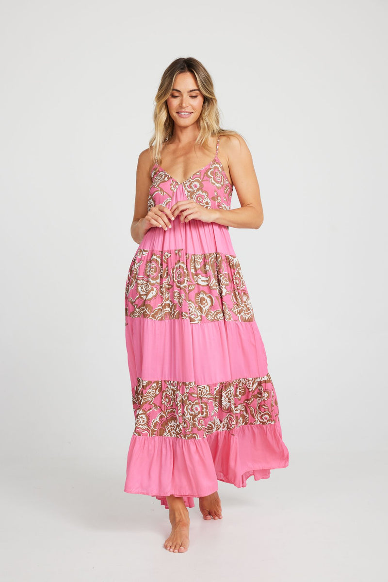 Holiday Solmar Dress - Toucan + Hot Pink
