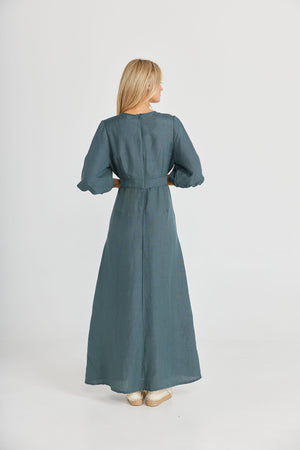 The Shanty Ava Dress - Slate (Linen/Viscose)