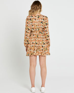 Sass Valerie Belted Tiered Mini Dress - Fall Floral