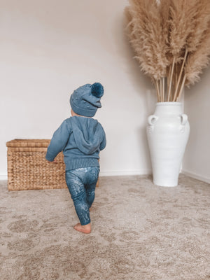 Walnut Baby - Holland Popcorn Knit Beanie - Steel Combo