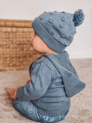Walnut Baby - Holland Popcorn Knit Beanie - Steel Combo